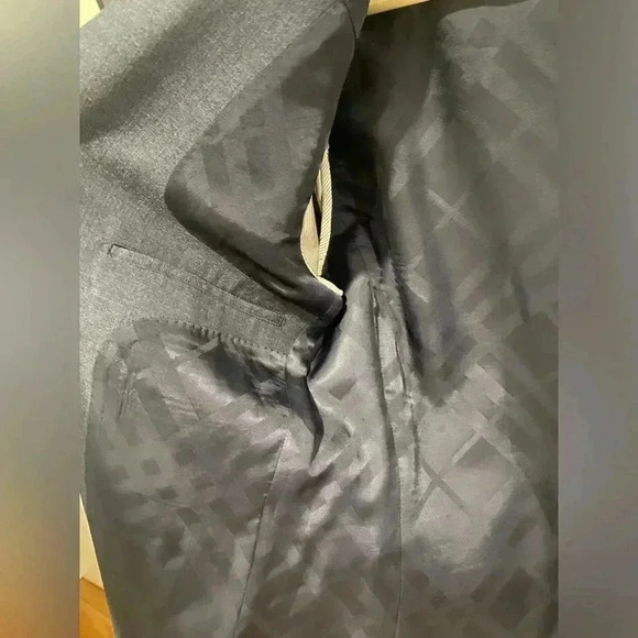 BURBERRY London Men’s 100% Virgin Wool Dark Denim Blue Blazer Size 50R USA - Picture 5 of 10